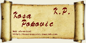 Kosa Popović vizit kartica